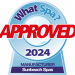 WhatSpa_ Approved Manufacturer 2024 logo - Sunbeach Spas