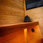 Cube Sauna (1.6m) spa in garden setting