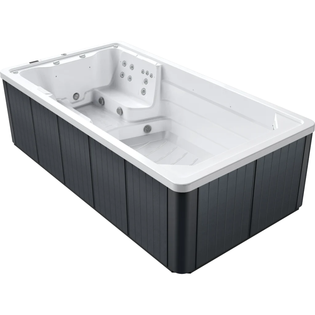 Equinox EQ440 Fun Swim spa in garden setting