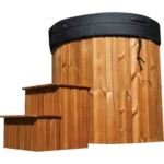 Solo Ice Bath Grey Shell spa in garden setting