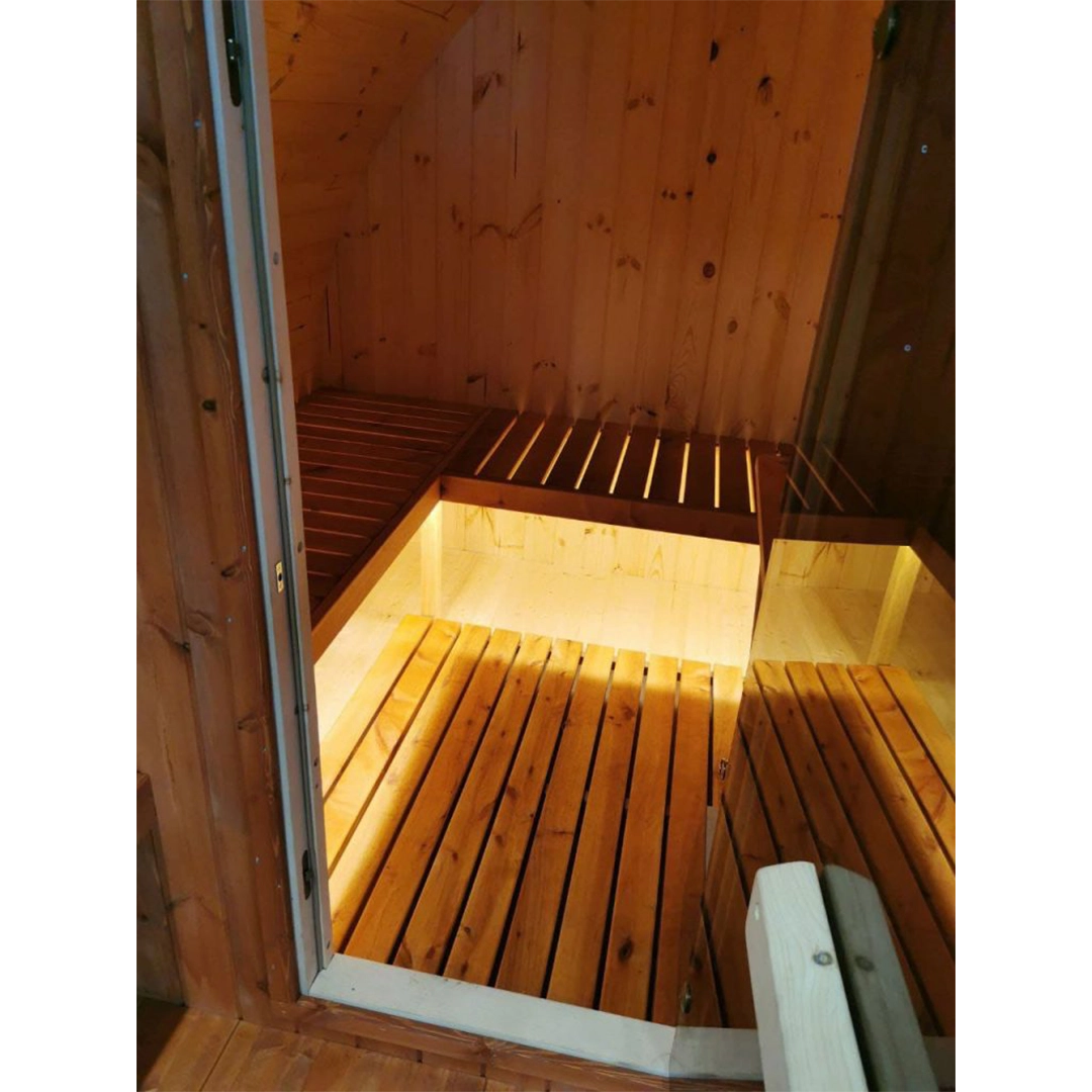 Leaf Sauna Wood Fired spa in garden setting