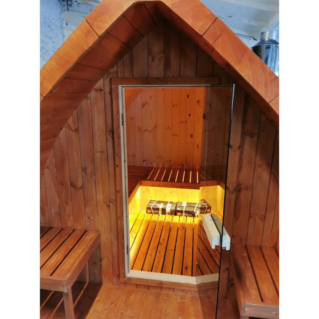 Leaf Sauna Wood Fired hot tub LED lighting