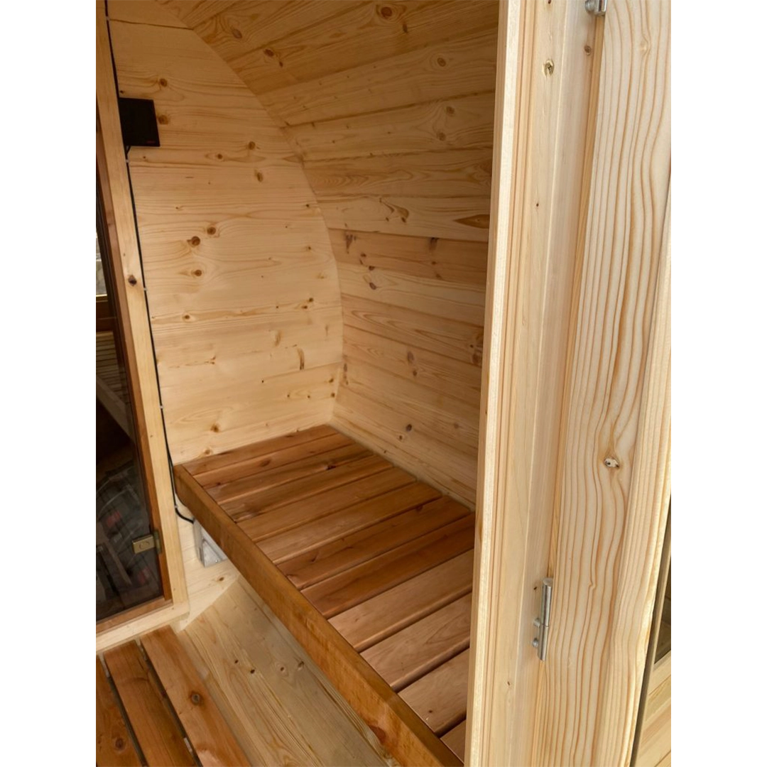 Lux Barrel Sauna (2.5m) spa in garden setting