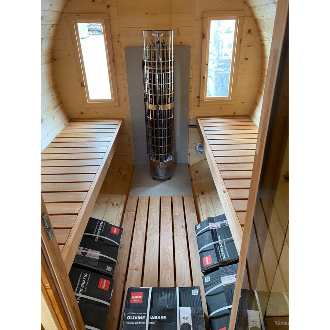 Lux Barrel Sauna (2.5m) Saunas features and jets