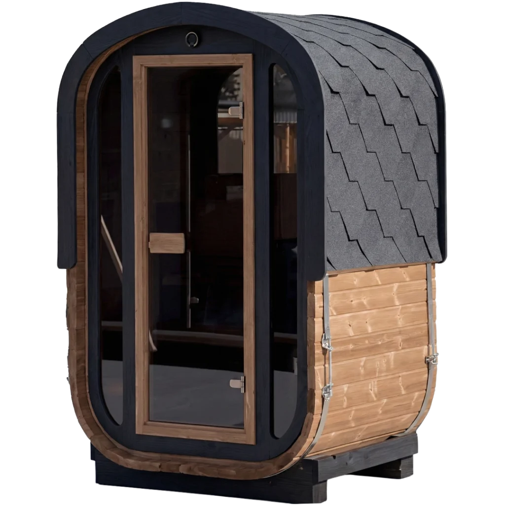 Woodchop Oval 2 Person Sauna hot tub LED lighting