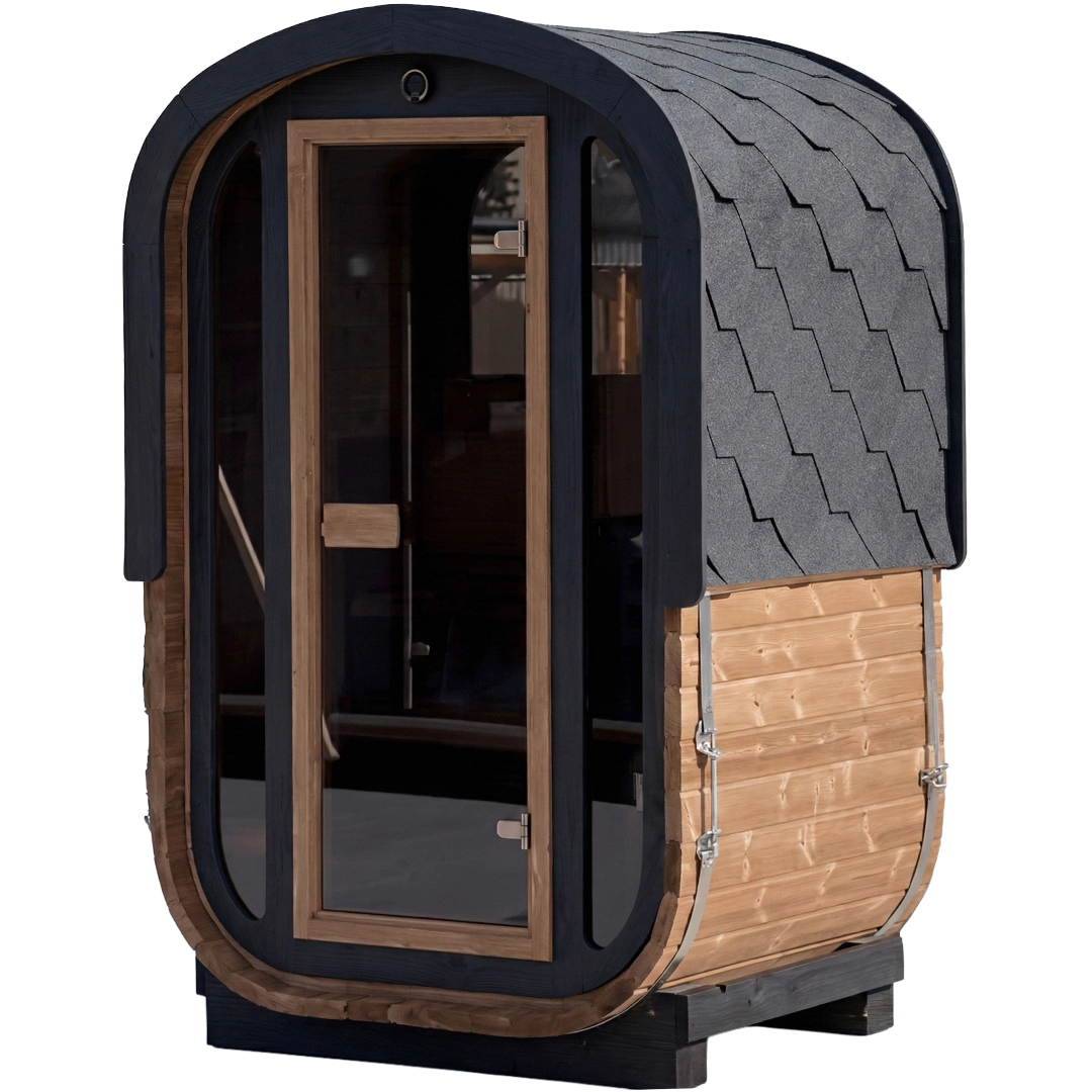 Woodchop Oval 2 Person Sauna hot tub LED lighting