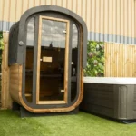 Woodchop Oval 2 Person Sauna hot tub LED lighting