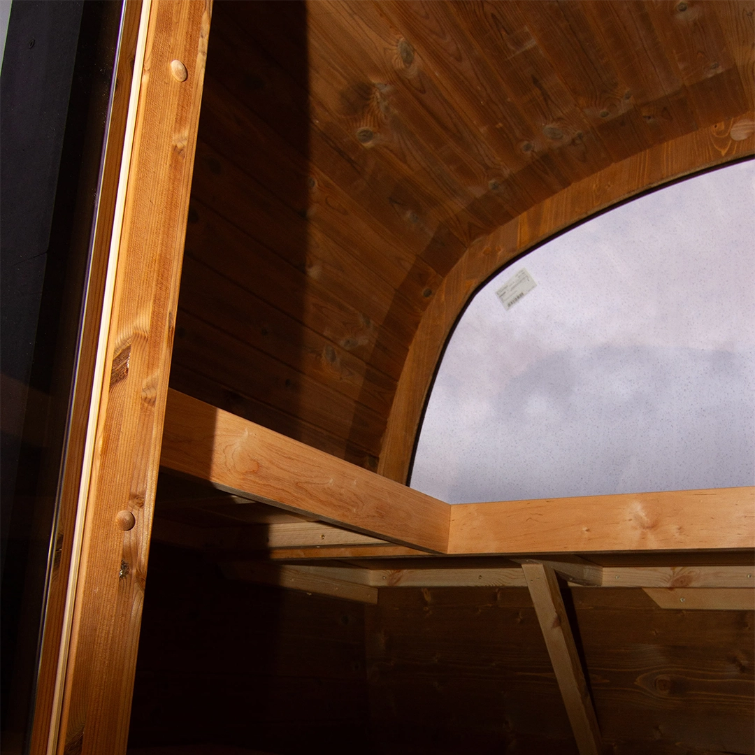 Mirrored Sauna 200cm rear exterior angle