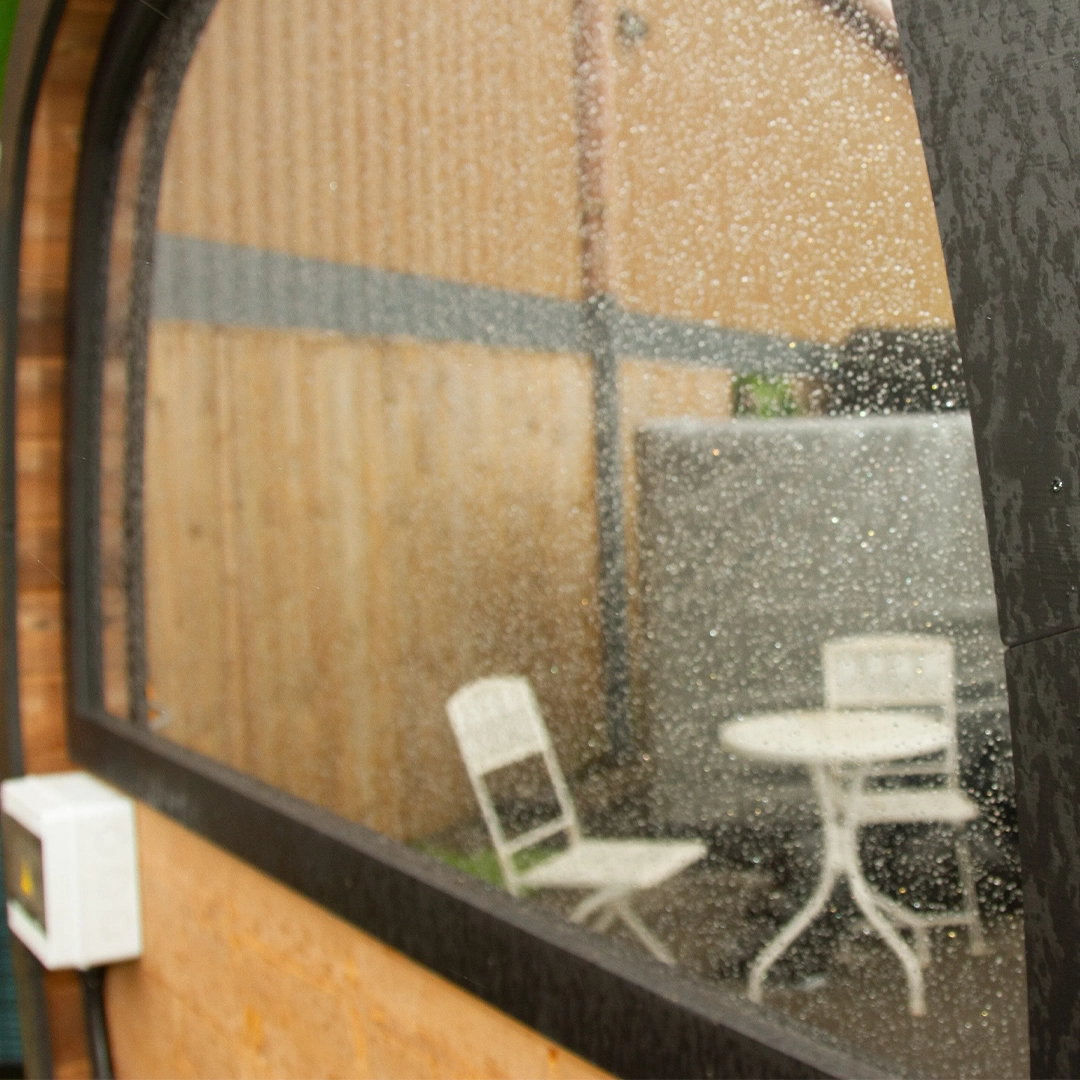 Mirrored Sauna 200cm side exterior view