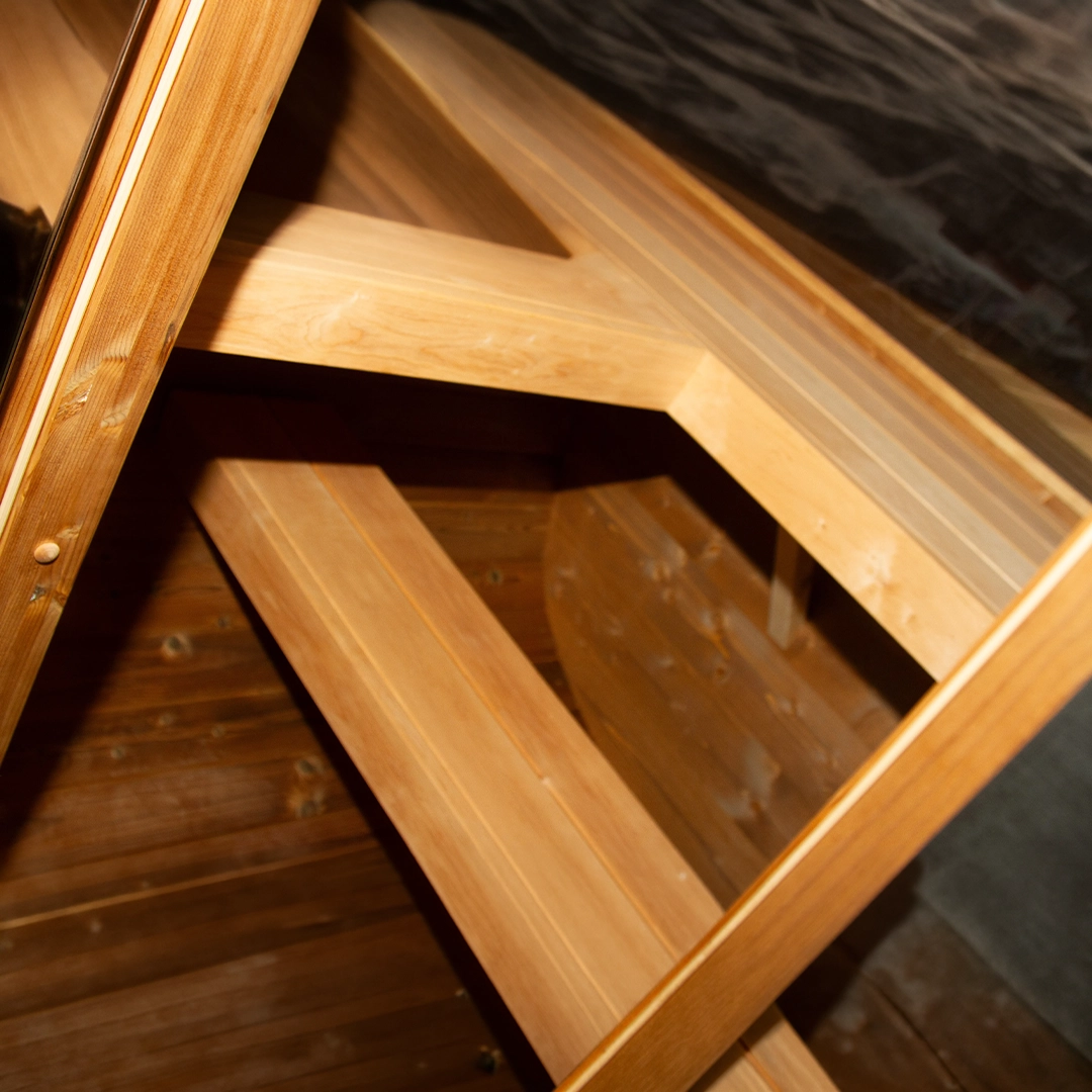 Mirrored Sauna 200cm front angled view