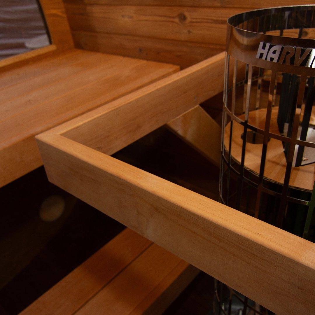 Mirrored Sauna 200cm interior detail